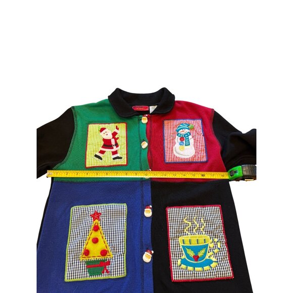 Onque Casuals Vintage Christmas Theme Cardigan Sweater S - Picture 7 of 10